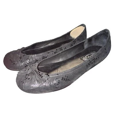 Ballet Salpy Negro Arco Plano Hecho a Mano en EE. UU. Talla 7 Foto 1 de 4