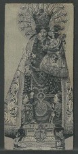 Holy card tela de Seda antique de la Virgen de los Desamparados santino