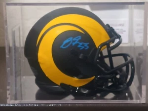 BRADEN FISKE Signed LA Rams Black Alternate Speed Mini Helmet (JSA Witness COA) - Picture 1 of 9