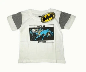 BATMAN Gotta Go BYYYEEEE Boys Sz 4 T-Shirt Top DC Comics Short Sleeve NWT - Picture 1 of 3