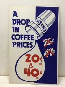 Póster publicitario White Castle 14”x22” una gota en los precios del café colores brillantes - Imagen 1 de 6