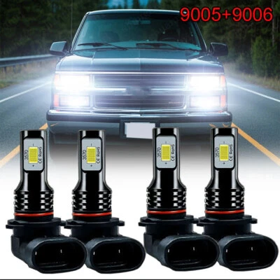For Chevy C10 C/K GMT400 Pickup Truck 1500 &2500 88-98 Combo LED Headlight Bulbs Foto 1 de 4
