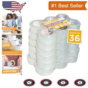 36 Rolls of XL 110 Yards Clear Adhesive Tape - 1.88 Inch Wide & Ultra Strong - Picture 1 of 10