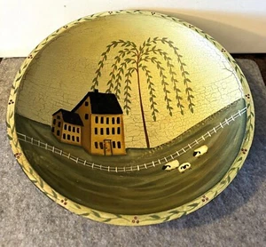 Hand painted Folk Art 12" Wooden Bowl #2668 - Picture 1 of 3