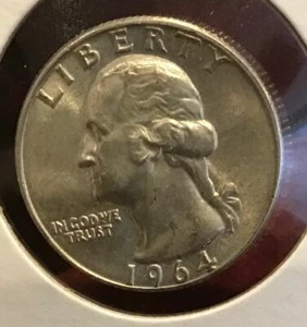 Cuarto de dólar Washington 1964-D 90 % plata brillante sin circular - Imagen 1 de 2
