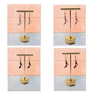 Designer Luxus High Heel Schuh Ohrringe mit Gold Hardware (Handmade Miniatures) - Bild 1 von 6