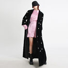Women's Velvet Jacket Suit Collar Long Overcoat Fall Winter Fashion Trench Coat