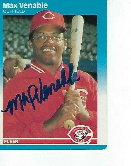 MAX VENABLE SIGNED 1987 FLEER #216 - CINCINNATI REDS - Image 1 of 1