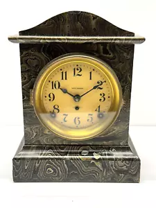 ATQ Seth Thomas Adamantine Mantel Bracket Shelf Clock RARE "Damascus" Finish 11" - Picture 1 of 18