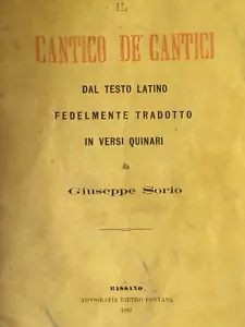 🌈Interessante e RARO Libretto del 1882 Cantico dei Cantici Bassano Ed. Fontana - Foto 1 di 7