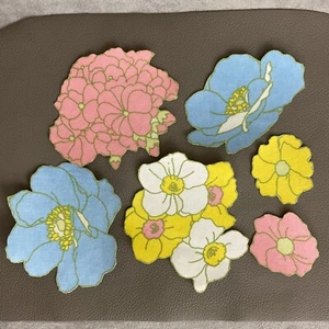 Hecho a mano 6 apliques de prensa y costura flower power vintage recuperados años 70 - Imagen 1 de 7