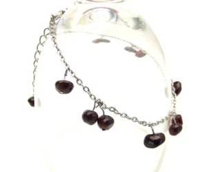 8mm Baroque Floating Natural Garnet Bracelet for Women Jewelry Stone 7-9'' Chain - Picture 1 of 24