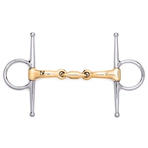 Broca de caballo NY TACK 5" mejilla completa alemana plata snaffle pastilla articulada snaffle - Imagen 1 de 3