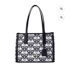 Womens C. Wonder Adult Nala Floral Shopper Tote Bag Black White NEW - Picture 1 of 4
