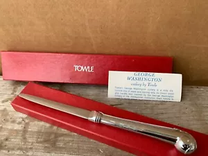 2 Two Towle VTG Letter Opener George Washington Cutlery 8" Stainless NOS USA - Picture 1 of 12