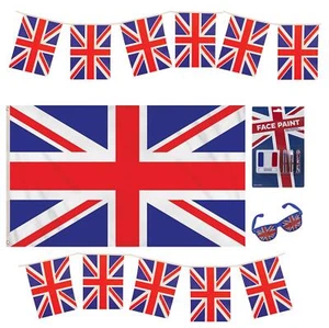 Great Britain Union Jack Flag 4 Piece VE Day Decoration Kit - Picture 1 of 1