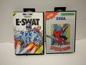 Sega Master System E-Swat US Version, Spiderman Complete CIB RARE