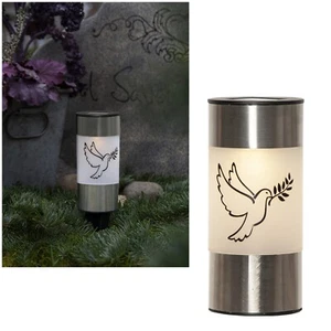 Solar Grablicht DOVE Grableuchte Grab-Kerze Grablampe Led Grab-Laterne Außen - Bild 1 von 6
