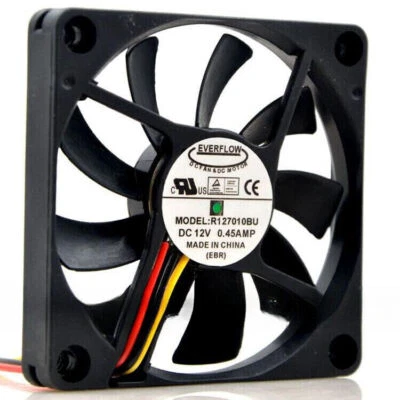EVERFLOW R127010BU 12V 0.45A 7CM 7010 3line large volume mute heat radiation fan - Image 1 of 3