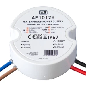 LED Trafo Rundnetzteil 12V/DC 10W 0,83A wasserfest IP67 für Einbaudose Unterputz - Bild 1 von 1