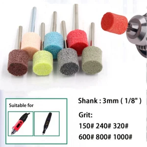 Nylonfaser Polierscheibe Poliermop 1/8 Zoll Schaft für Rotationswerkzeug 150-1000 Körnung - Bild 1 von 5