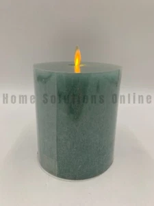 Pottery Barn Premium Flickering Flameless Pillar Candle Seaglass 4" x 4.5" #U100 - Picture 1 of 4