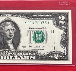 2017A $2 TWO DOLLAR BILL ( DALLAS K ) Uncirculated - Picture 1 of 3