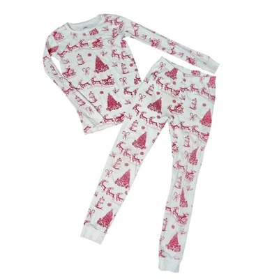 Pijama Gymboree Talla 12 Unisex Navidad Papá Noel Reno Rojo Blanco 2 Piezas Foto 1 de 4