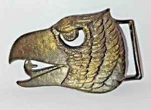 Adlerkopf Gürtelschnalle Messing Accurite Vogel Greifvogel Vintage Patina von Alter 2" Gürtel - Bild 1 von 7