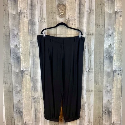 Eileen Fisher Silk Jogger Button Hem Pants in Black Size XL. - Image 1 of 4
