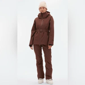Halfdays Aston Jacket Belted Ski Jacket Brown Spiked Cocoa Small Waterproof - Picture 1 of 12