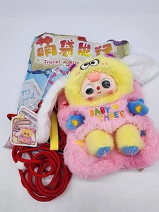 Borsa cellulare da viaggio Baby Three Baby 3 BB3 rosa giallo mostro bambola rimovibile - Foto 1 di 4