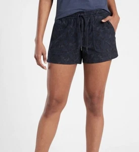 Athleta Midrise Camo Farallon Shorts Navy size 2 organic cotton breathable - Picture 1 of 9