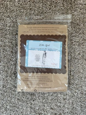 Unity Stamp Company “lilli girl” Unmounted Red Rubber Repositional Stamp - Image 1 of 3