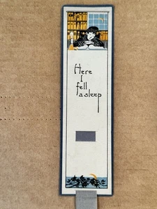 Marcador de papel de lectura vintage Here I Fell Asleep Art Deco - Imagen 1 de 5