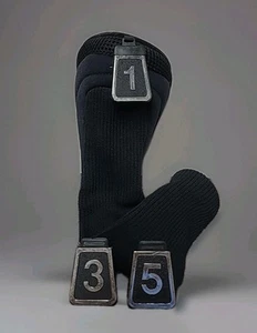 Schwarz Hybrid Rescue Driver Headcover mit austauschbaren Schlägermarkern 1,3,5 Holz - Bild 1 von 6