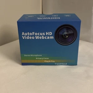 Micrófono estéreo para cámara web AutoFocus HD 1080P, cubierta de privacidad, Plug & Play, trípode - Imagen 1 de 4
