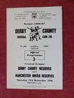 DERBY COUNTY v MANCHESTER UTD | 1966/1967 | RESERVES | 12 NOV 1966 | UK FREEPOST