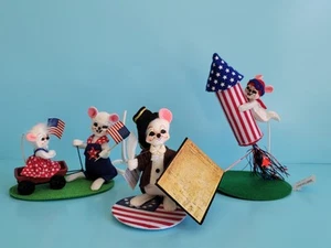 Annalee Dolls Lot Of 3 Small Patriotic Mice Dolls 4th Of July Memorial Day - Picture 1 of 20