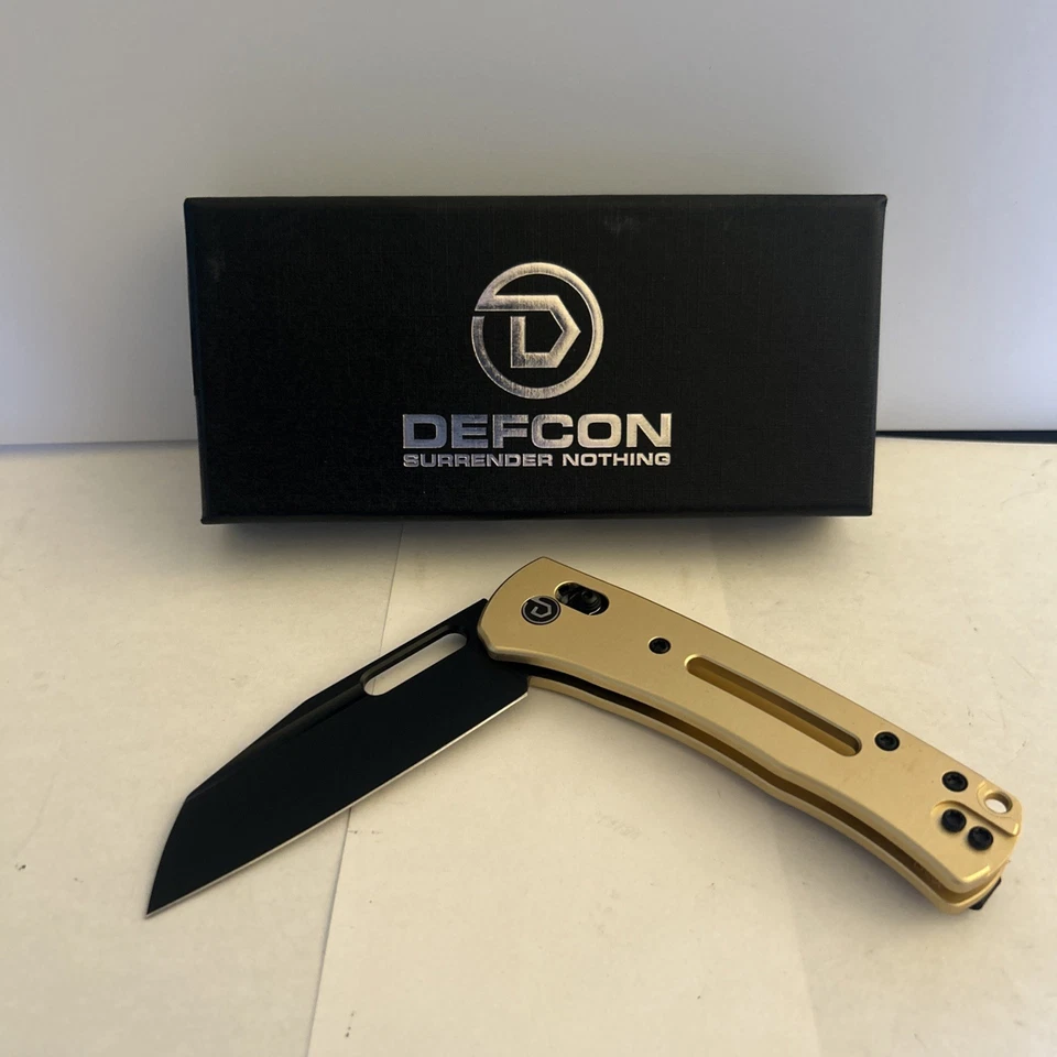 Defcon TD023DC-14C28N Reverso Tanto Hoja Tan Anodizado Aluminio Mango Bloqueo de Eje Foto 1 de 1