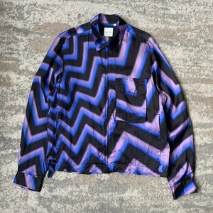 Paul Smith Muster Zick Zack Muster Reißverschluss Overshirt Lila Schwarz Medium - Bild 1 von 12