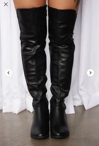 Marja Overknee Stiefel schwarz Leder - Bild 1 von 6