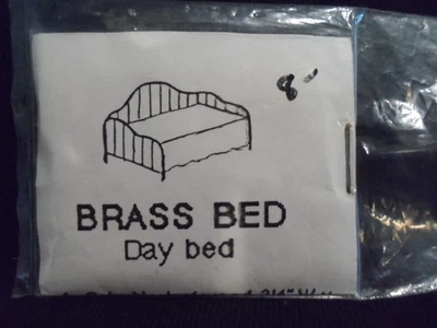 VTG Dollhouse Miniatures 1/4" Scale Metal Brass Day Bed NOS DIY Kit - Image 1 of 3