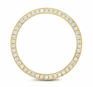 36MM FULL SIZE DATEJUST NATURAL DIAMOND BEZEL FOR ROLEX DATEJUST, PRESIDENT GOLD - Picture 1 of 7