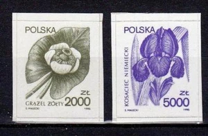 POLAND 1990 SC#2978/79 **MNH pair, NUPHAR, GERMAN IRIS. - Picture 1 of 1