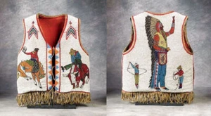 Alte amerikanische Sioux-Stil vollperlenige Powwow Regalia Perlenweste PRV205 - Bild 1 von 4