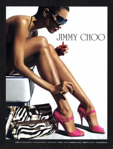 Jimmy Choo scarpe rosa scarpe sexy gambe 1 pagina MAGAZINE AD - Foto 1 di 1