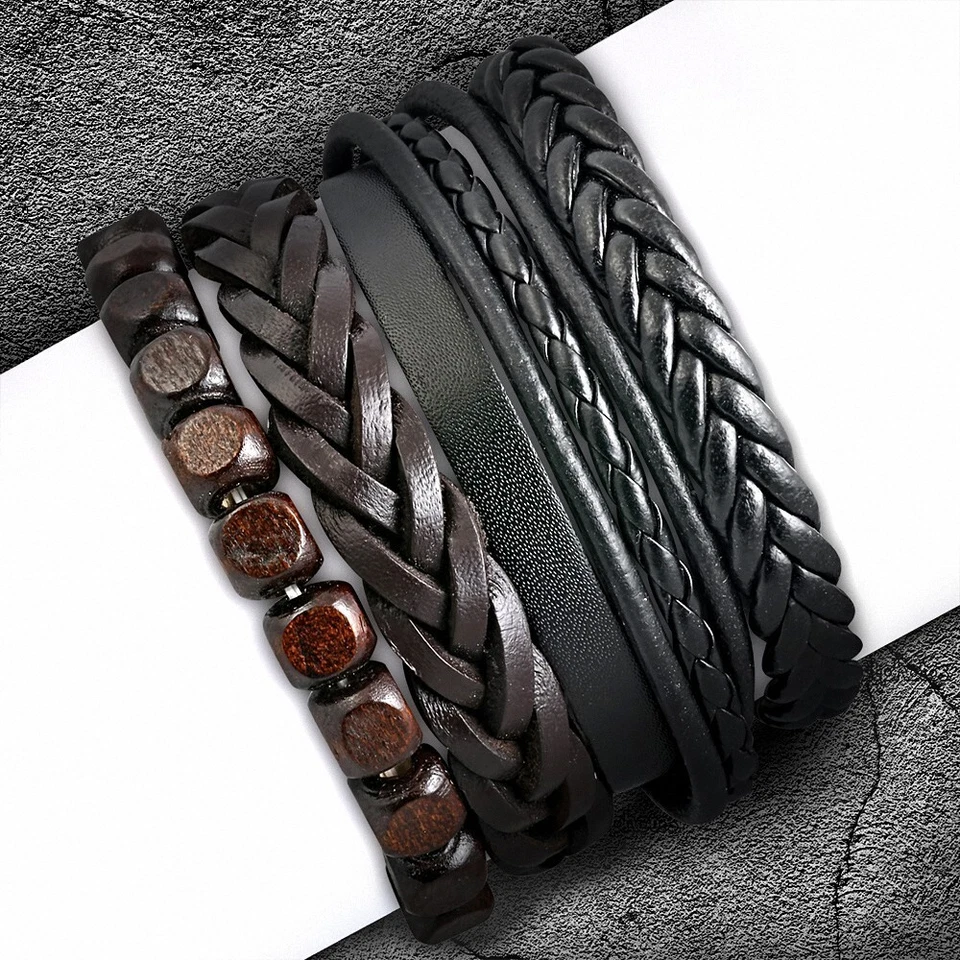 Set Armbänder aus Leder Verstellbare Armband Von Modisch Pearl - Bild 1 von 1