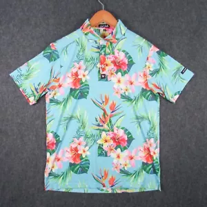 Polo da golf Bad Birdie uomo M Tropics floreale performance blu tropicale - Foto 1 di 13