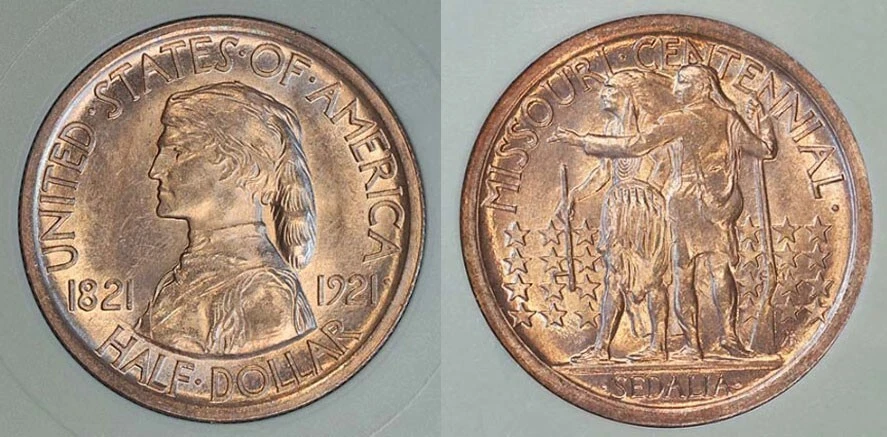 1921 50C Missouri STATE SILVER Commemorative HALVE - Image 1 of 1